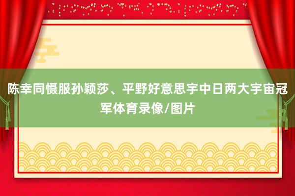 陈幸同慑服孙颖莎、平野好意思宇中日两大宇宙冠军体育录像/图片