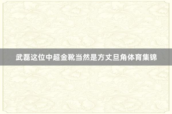 武磊这位中超金靴当然是方丈旦角体育集锦